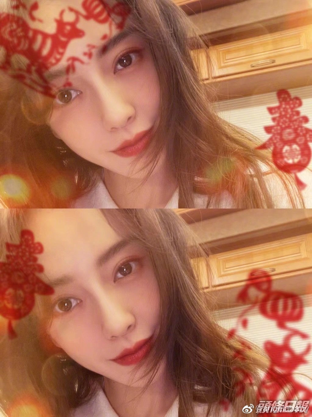 Angelababy用不同特效。